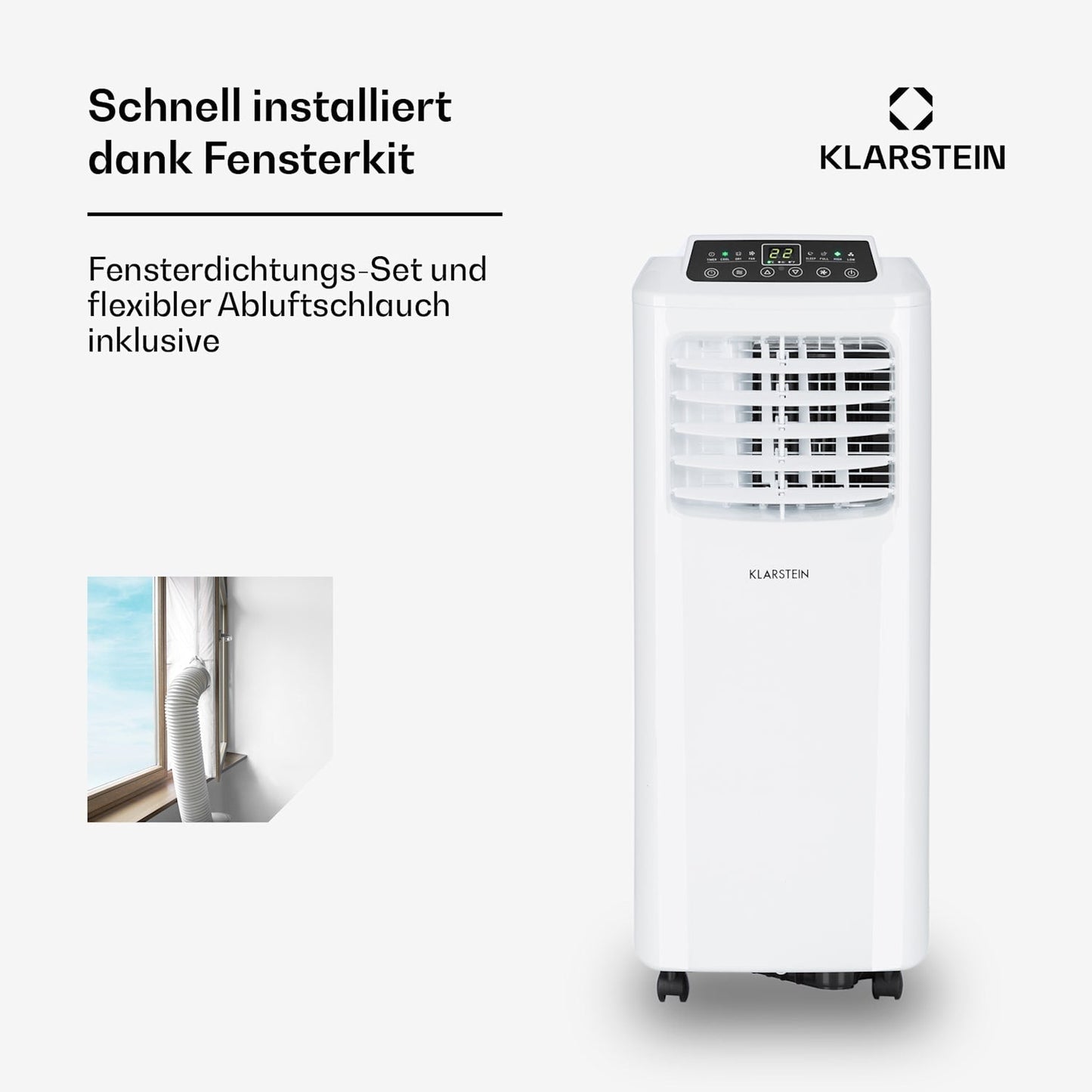 Klarstein Pure Blizzard 3 2G mobiles Klimagerät 7000 BTU 50dB Energieklasse A