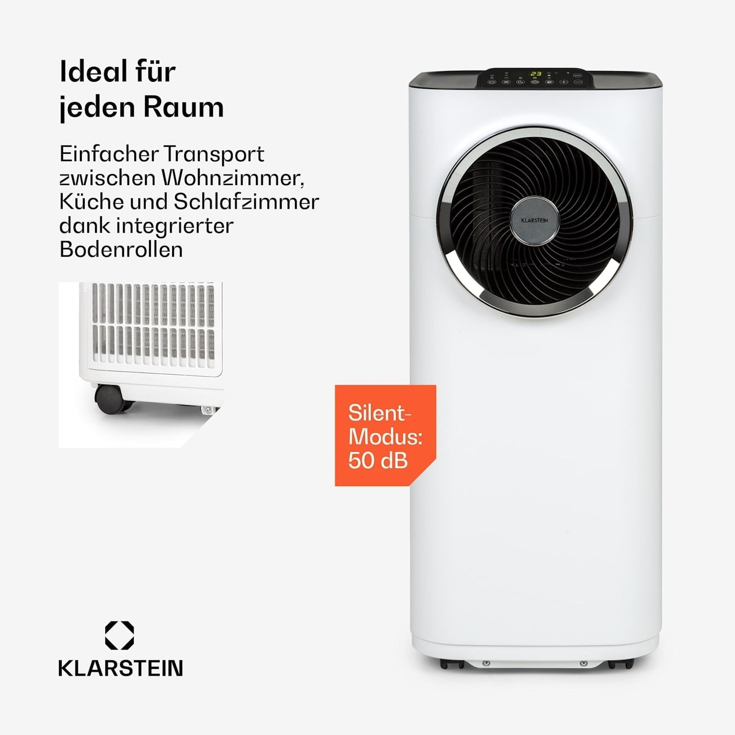 Klarstein Kraftwerk Smart 12000 BTU Mobile Klimaanlage R290 50dB 56m²