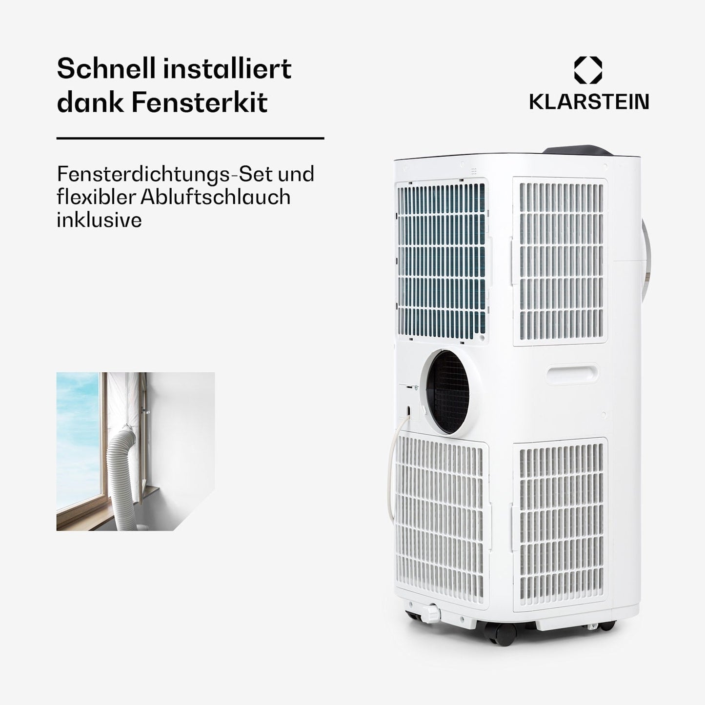 Klarstein Kraftwerk Smart 12000 BTU Mobile Klimaanlage R290 50dB 56m²