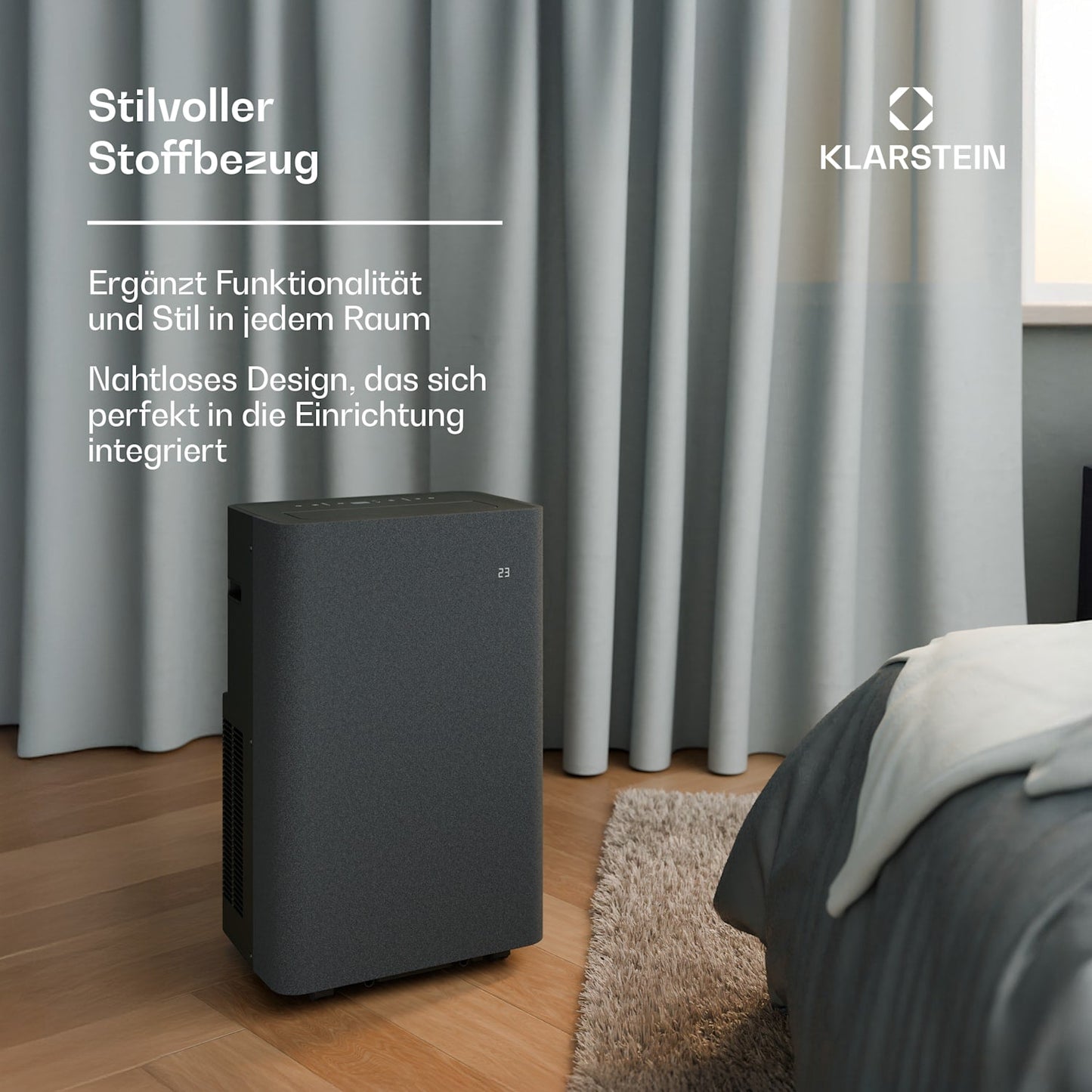 Klarstein AireLux Smart 14000 BTU Mobile Klimaanlage R290 App 65m² Dunkelgrau
